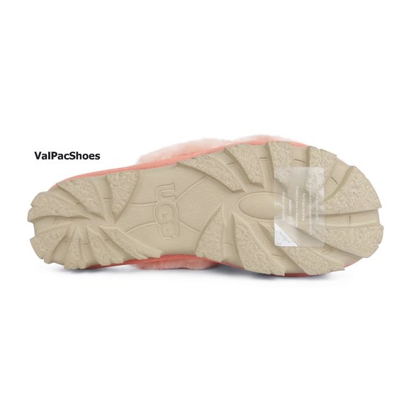 UGG Fuzzette Beverly Pink Criss Cross Strap Womens Fur Slippers - Picture 5 of 6